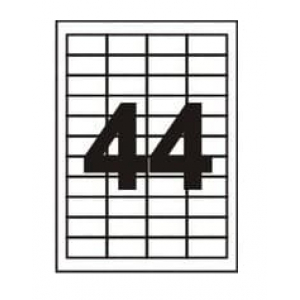 Самоклеючийся папір формату А4 розділений на 44 етикеток розміром 48,3х25,4 мм, 100шт
