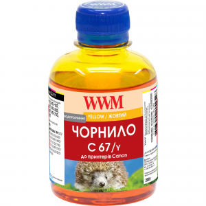 Чернила WWM для Canon IPF-107Y 200г Yellow Водорастворимые (C67/Y)