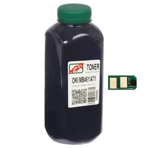 Тонер + чип для OKI MB461, MB471, MB491 (тонер АНК, чип АНК) бутль 240 г Black (1401337)