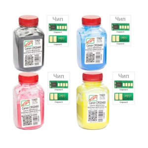 Тонери з чіпами до Canon MF631CN, MF633CDW, MF635CX, 611CN, 613CDW, MF635CX набір АНК, Black 110г, Color 70г