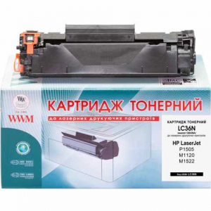 Картридж тонерний  для HP LJ P1505, M1120, 1522 сумісний CB436A Black, WWM (LC36N)