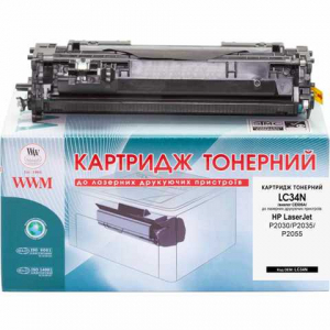 Картридж тонерний  для HP LJ P2035, 2055 сумісний CE505A Black, WWM (LC34N)