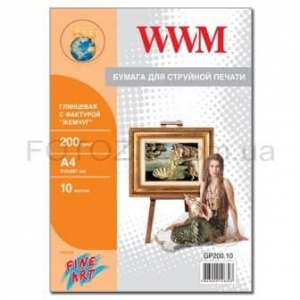 Фотобумага WWM, Fine Art глянцевая 200g, m2, "Жемчуг", A4, 10л (GP200.10)