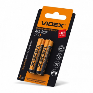 Батарейки сольові Videx R03, AAA 2 штуки (21161) 21161 наявність в Україні | FOTOZIP
