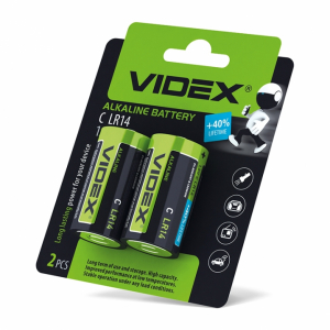 Батарейка лужна (alkaline) Videx LR14, 2 штуки 23332 купити в Україні | FOTOZIP