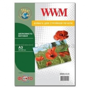 Фотопапір WWM, ШОВКовисто матовий 260g, m2, А3, 20л (SM260.A3.20)