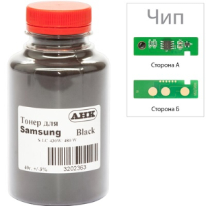 Тонер+чип АНК для Samsung SL-C430 (тонер АНК, чип АНК) бутль 40г Black (3202630)