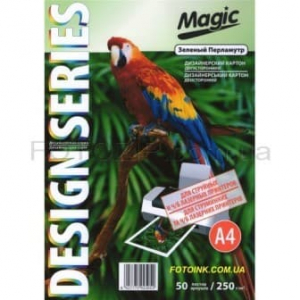 Дизайнерская фотобумага Мagic А4, двухсторонняя Зеленый Перламутр  250 г /м²,50л