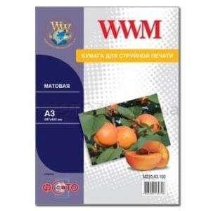 Фотобумага WWM, матовая 100 g, m2, А3, 50л (M100.A3.50)