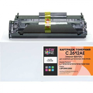 Картридж лазерний для HP LJ 1010, 1020, 1022 сумісний Q2612A Black, NewTone (C.2612AE)