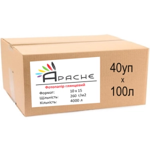Фотобумага глянцевая 10x15, 260г, 4000 листов APACHE (AP-260G/4000A6)
