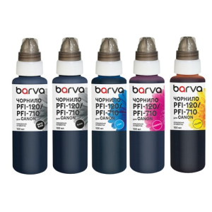 Чернила для Canon PFI-120, PFI-710 совместимое 5х100мл, пигментные Barva