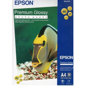 Фотопапір Epson Premium глянсовий 255г, A4, 50 аркушів  (C13S041624)
