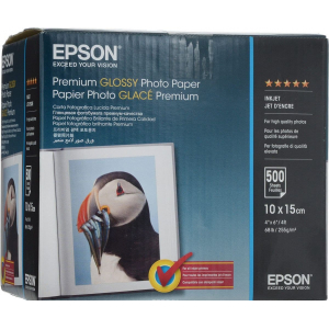 Бумага Epson  Premium Glossy Photo Paper, 255g, m2, 100 х 150мм, 500л (C13S041826)