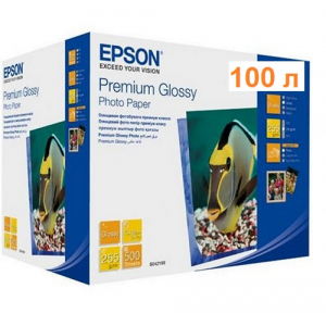 Бумага Epson  Premium Glossy Photo Paper, 255g, m2, 130 х 180мм, 100л (C13S042199)