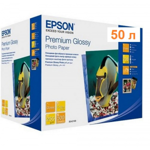 Бумага Epson  Premium Glossy Photo Paper, 255g, m2, 130 х 180мм, 50л (C13S042199)