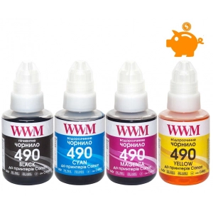 Комплект чорнил WWM для Canon GI-490 4 х 140г (C490SET4)
