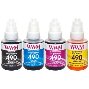 Комплект чорнил WWM для Canon GI-490 4 х 140г (C490SET4)