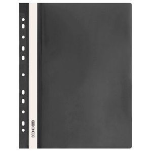 Скоросшиватель пластиковый А4 Economix E31510-01 черный, с перфорацией