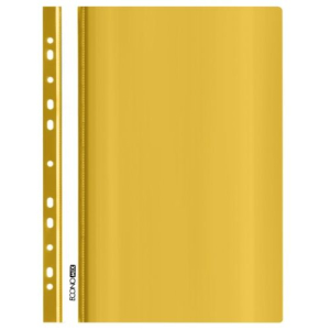 Скоросшиватель пластиковый А4 Economix E31510-05 желтый, с перфорацией