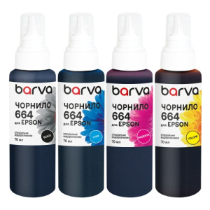 Чернила Barva для Epson L аналог 664 (комплект 4 шт х 70мл) E664-070-MP