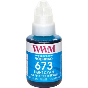 Чернила WWM 673 для Epson L800, L805, L810, L850, L1800, 140г Light Cyan (E673LC)