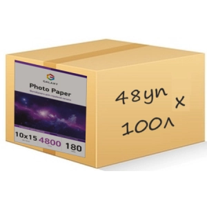 Глянцевая фотобумага 10x15, 180г, 4800 листов, Galaxy (GAL-A6HG180-4800)