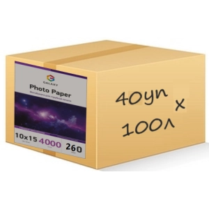 Глянцевая фотобумага 10x15, 260г, 4000 листов, Galaxy