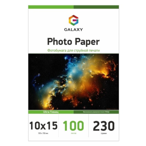 Глянцевая фотобумага 10x15, 230г, 100 листов, Ultra Galaxy (GAL-A6UHG230-100)