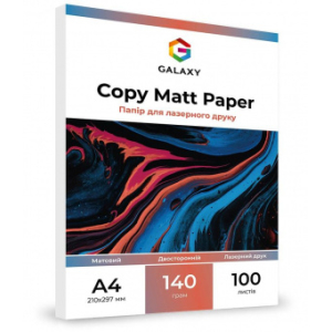 Бумага матовая для лазерной печати, А4, 140g, 100 листов Galaxy, GAL-LAS140-100