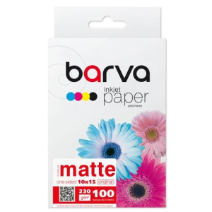 Матовая фотобумага 10х15 230 г/м2, 100л BARVA Original (IP-A230-214)