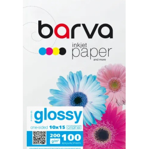 Глянцевий фотопапір 10х15 200 г/м2, 100арк BARVA Original (IP-C200-125)