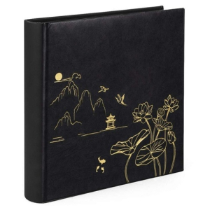 Фотоальбом 10х15 на 200 фото, прошитые страницы, KD46200 LOTUS BLACK