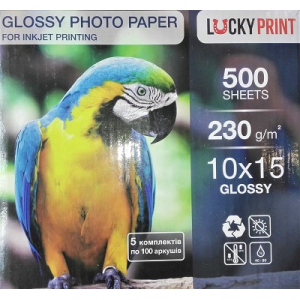 Фотобумага глянцевая 10х15 Lucky Print 230g, 100 листов