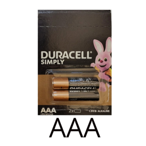 Батарейки DURACELL Alkaline LR03 AAA Blister 2 штуки