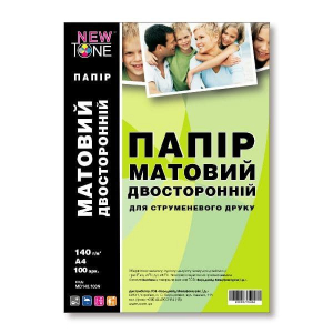 Фотопапір NewTone, матовий двосторонній 140g / m2, A4, 100л (MD140.100N)