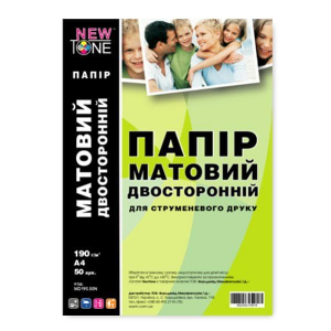 Фотопапір NewTone матовий двосторонній 190г, A4, 50 аркушів (MD190.50N)