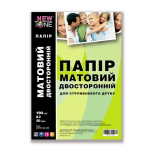 Фотопапір NewTone матовий двосторонній 190г / м кв, A3, 50л (MD190.A3.50N)