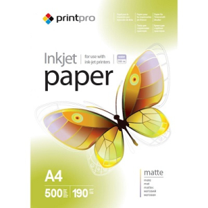 Фотопапір PrintPro матовий 190гм, A4, 500л, PME190500A4 PME190500A4 наявність в Україні | FOTOZIP