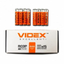 Батарейки сольові Videx R03, AAA 60 штуки