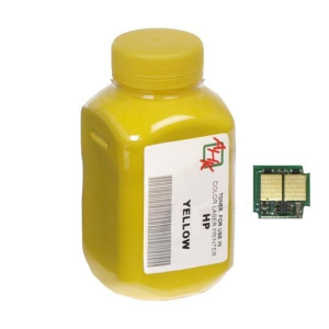 Тонер + чип HP CLJ CP1215 Yellow (АНК, 1500160)